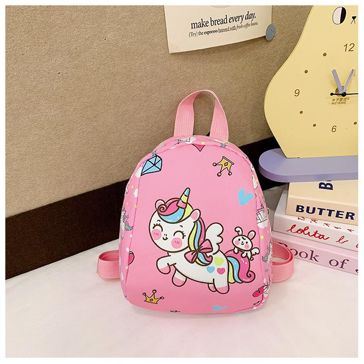 Adorable Cartoon Unicorn Backpack For Kids Stylish Pink Nylon School Bag