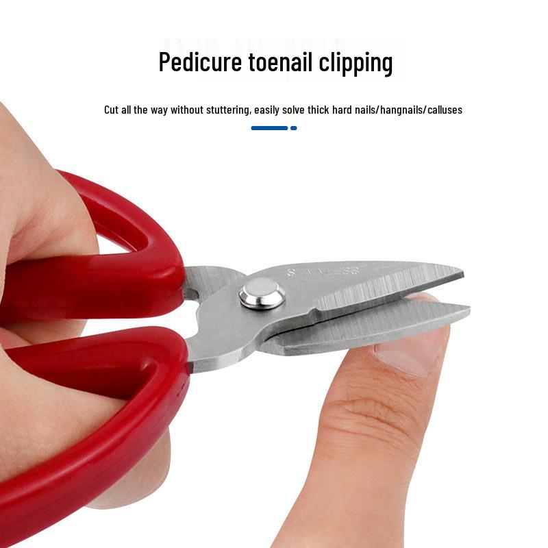 Red Handle Stainless Steel Toenail Clippers for Dead Skin and Foot Care