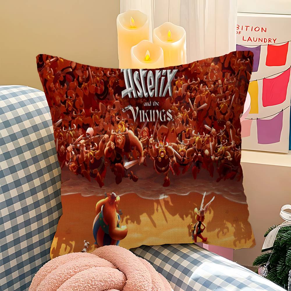 Cartoon AAsterix And OObelix Maple Design Cushion Cover Happy Autumn Harvest decor Holiday Decorati Pillow Cover