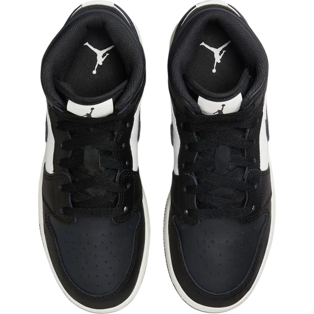 (GS) Air Jordan 1 Mid 'Black Summit White Off Noir' Kids' DQ8423-010