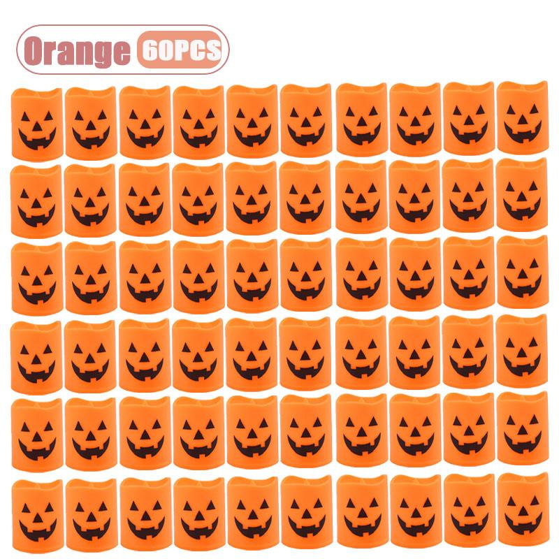 6-60PCS Halloween Flickering LED Candle Holder Skull Ghost Pumpkin Lantern Spooky Decoration for Haunted House Centerpiece