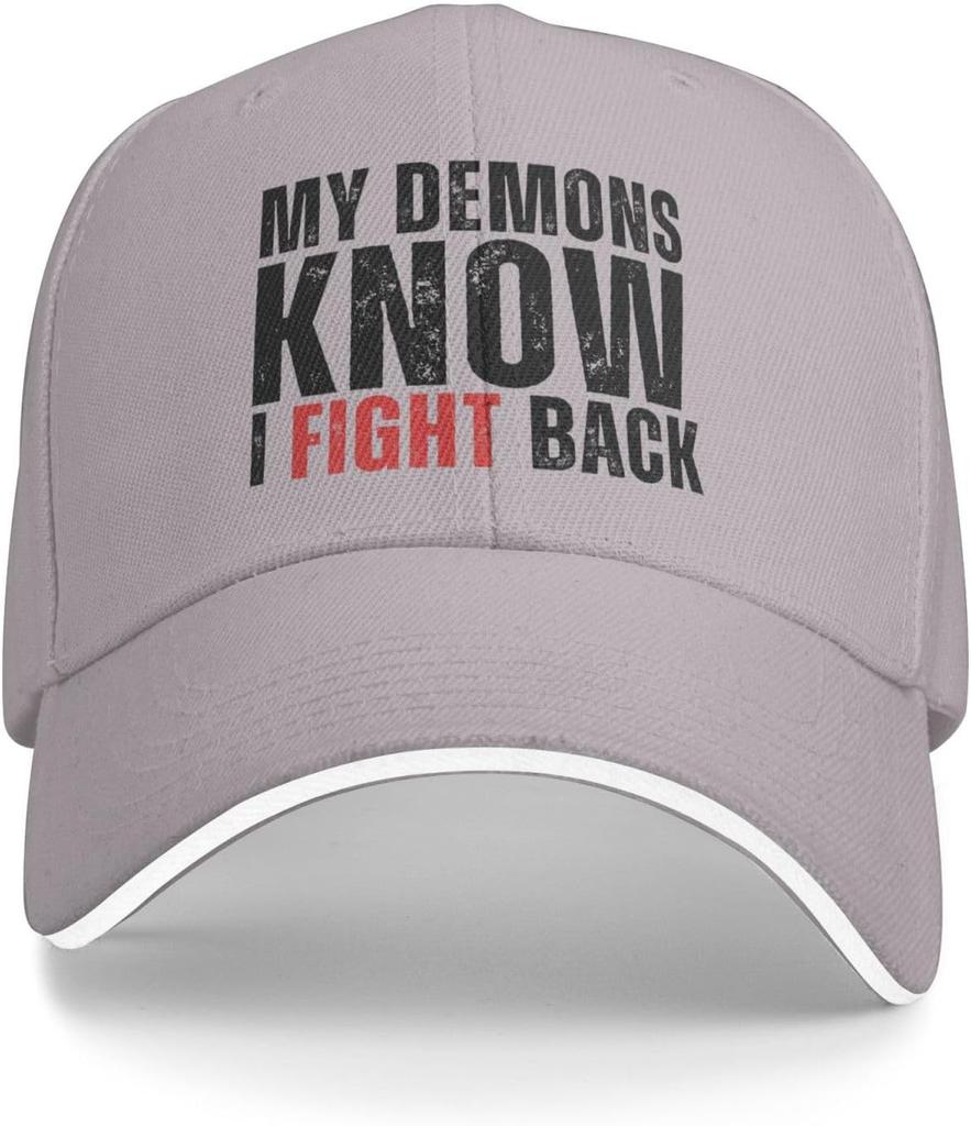 My Demons Know I Fight Back Trucker Hat Distressed Baseball Cap Polyester Adult Outdoors Cap