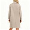 Womens Solid Color Jacket Casual Loose Fit Button Coats Button Up Long Sleeve Outerwear With Pocket , Hooded Overcoat