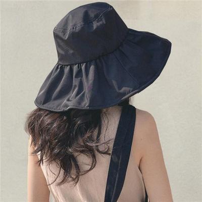 Women's Bucket Hat Summer Solid Color Cap Japanese Simple Foldable Casual Bucket Hat Vinyl Sunscreen And Sunscreen Bucket Hat