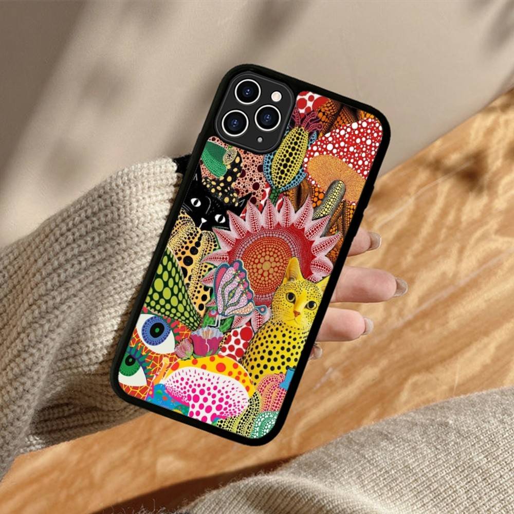 Popular Art Y-Yayoi KusamaS Phone Case Wireless Charging PC+TPU For iPhone 11 12 13 14 15 16 17 Pro Max Plus case
