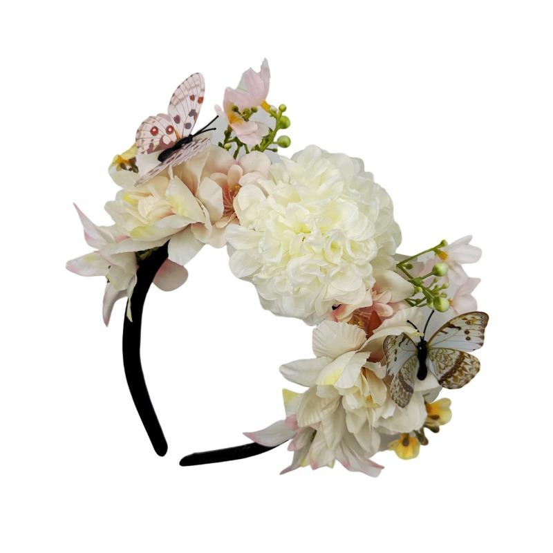 

Quanzhou Xunpu hairpin headband, ethnic style headband, ancient Hanfu accessories, super fairy princess flower performance headgear белый