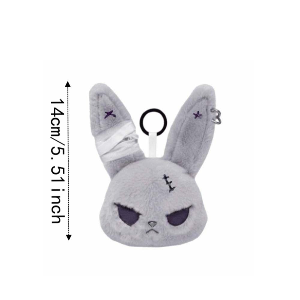 Soft Gothic Rabbit Compact Stitched Bunny Spooky Toy Halloween Plushie Teens