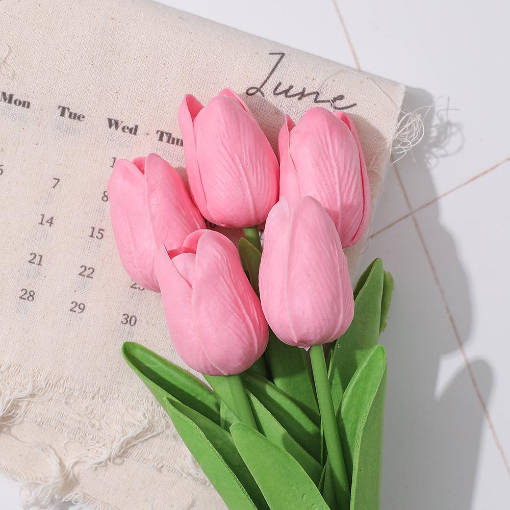 3/5Pcs Tulip Artificial Flowers Bouquet 33CM Fake Flowers for Home Decor Garden Wedding Marriage Decoration Flower Arrangement