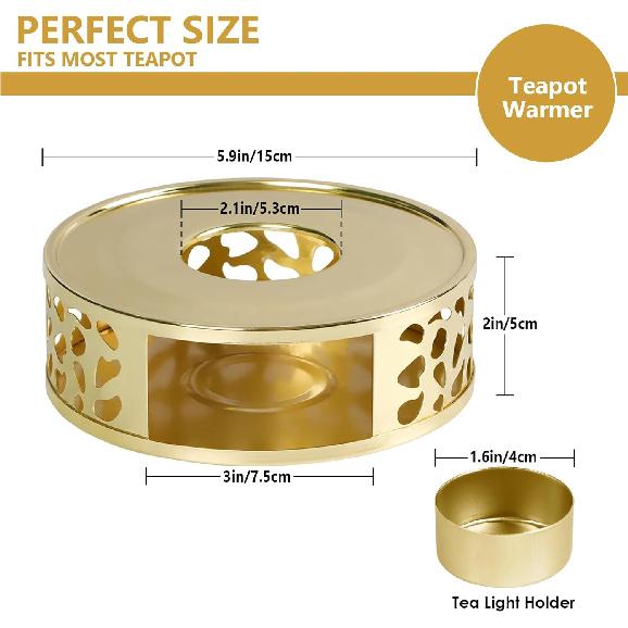 Подогреватель для чайника KAYCROWN, Подогреватель для чая из нержавеющей стали с подсвечником, Нагреватель на свече для подогрева чая, кофе и молока, Универсальный подогреватель для чайника