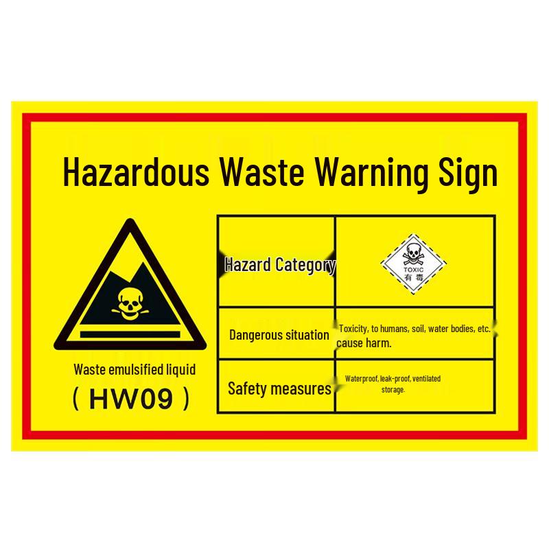 HESDICK Waste Emulsified Liquid Safety Sign 30x20cm