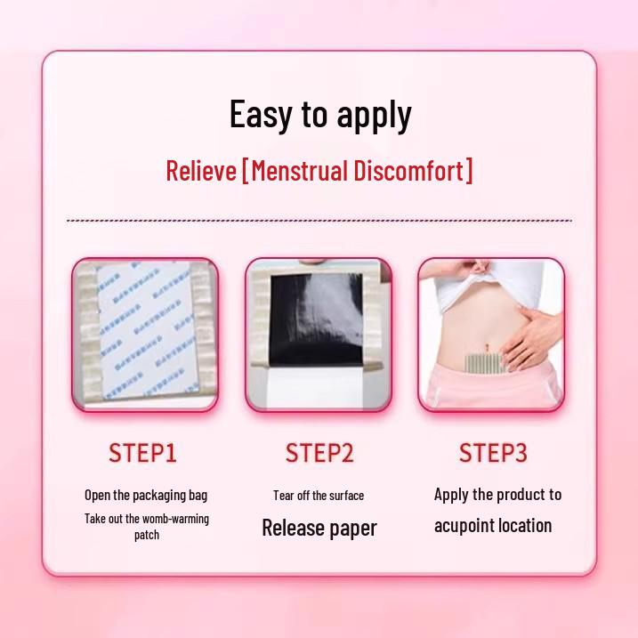 Authentic Chinese Medicine Uterus Warming Patch for Cold Uterus, Scanty Dark Menstrual Blood, Clots, and Amenorrhea.