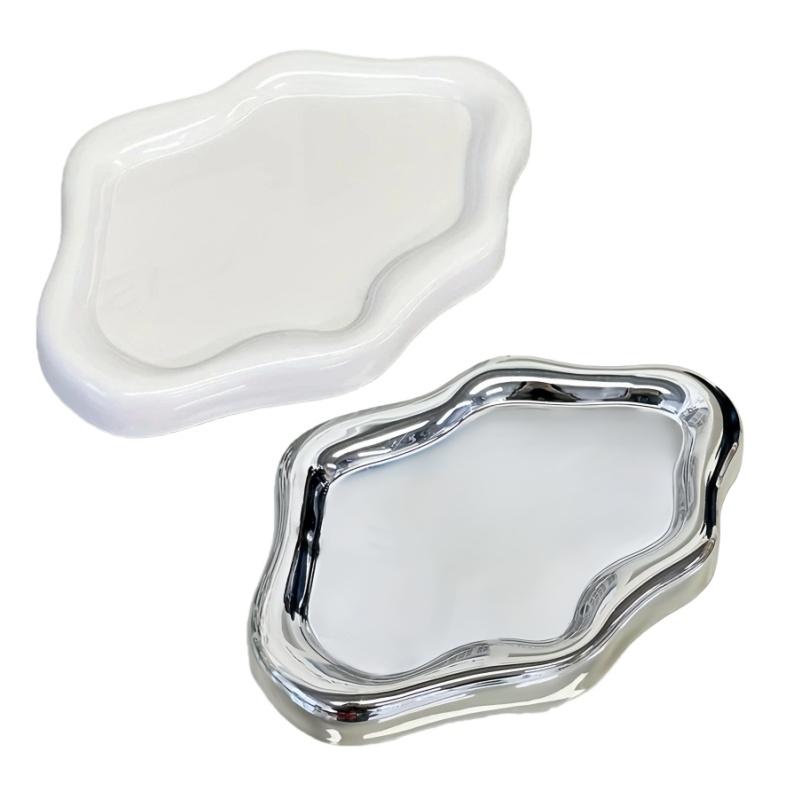 Cute Jewelry Tray Plastic Trinket Dish Vanity Organizer For Ring Earring Necklace Key Bowl Aesthetic Room Decor Desktop Storage