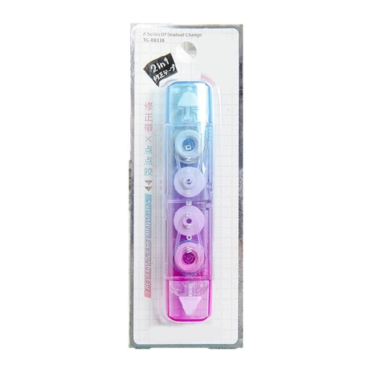 Gradient Color Correction Tape 2 In 1 White Out Tape and Adhesive Roller Scrapbooking Tape Double Head Correction Tape