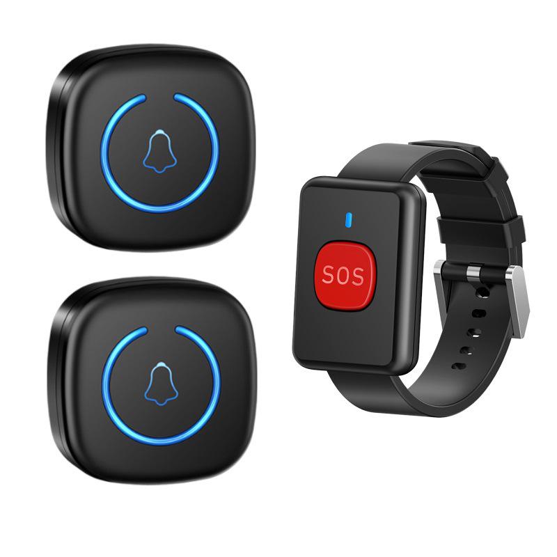 Wireless A6 Doorbell with Emergency Wristband and Lanyard - Long-Range European/American Standard
