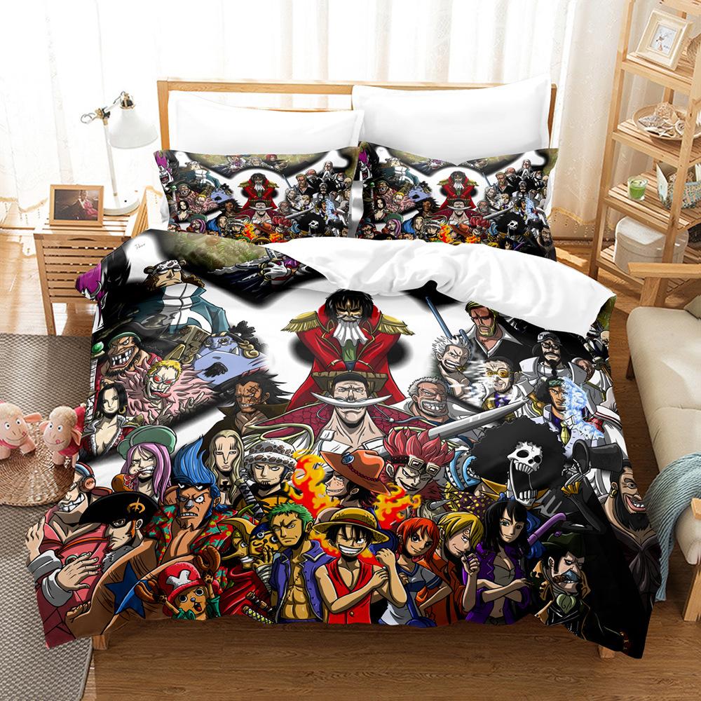 Bedding Three-Piece Set 3D Digital Printing Cartoon Polyester Abrasive Quilt Cover