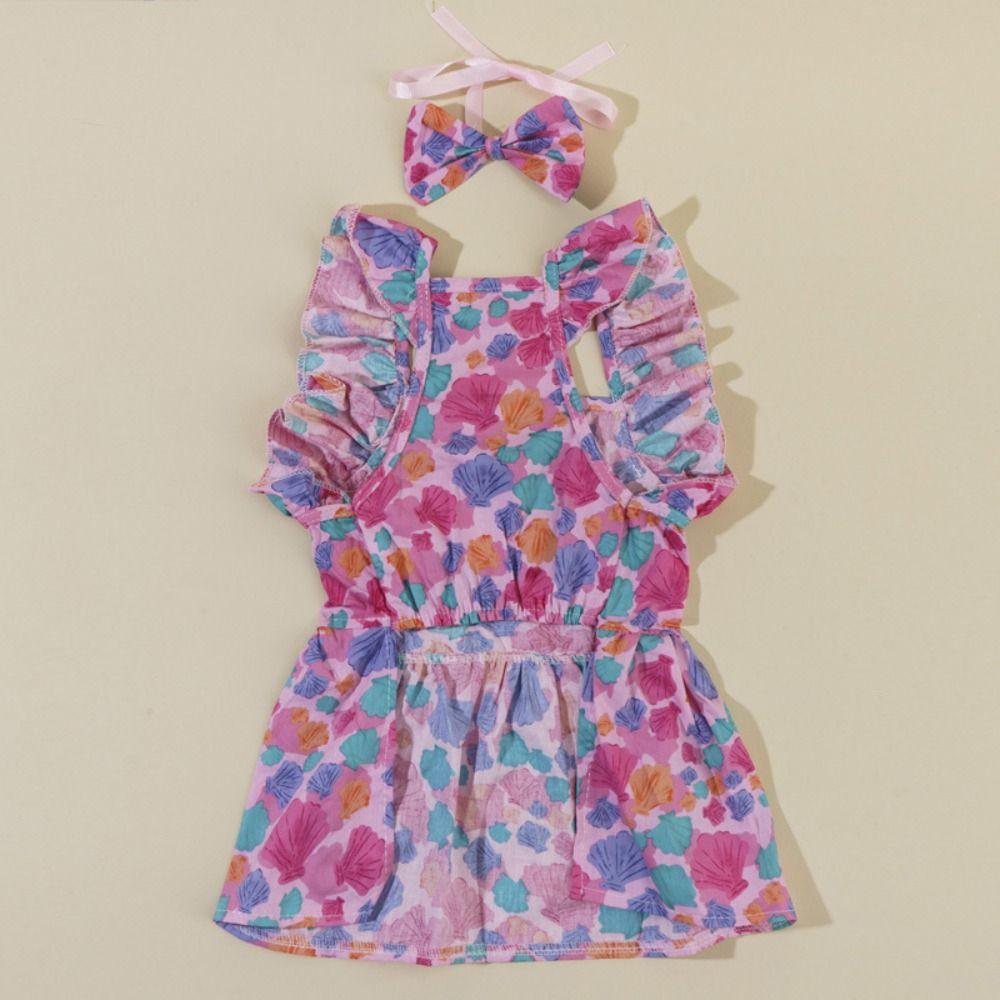 Chic Outfit Cotton Cat Ruffle Dress Spring Summer Comfortable Pet Dress Sleeveless Breathable Puppy Princess Skirt Cats