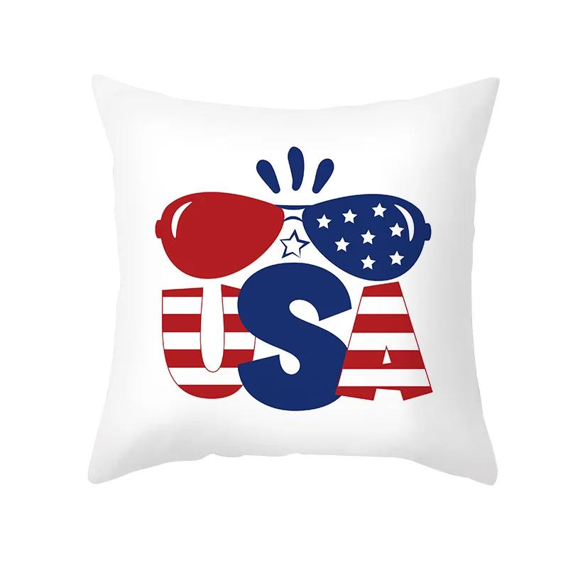 USA July 4th Independence Day Gifts Sofa Decor Throw Pillow Case Home Decorative Cushion Cover Fireworks Printed Pillows Cover