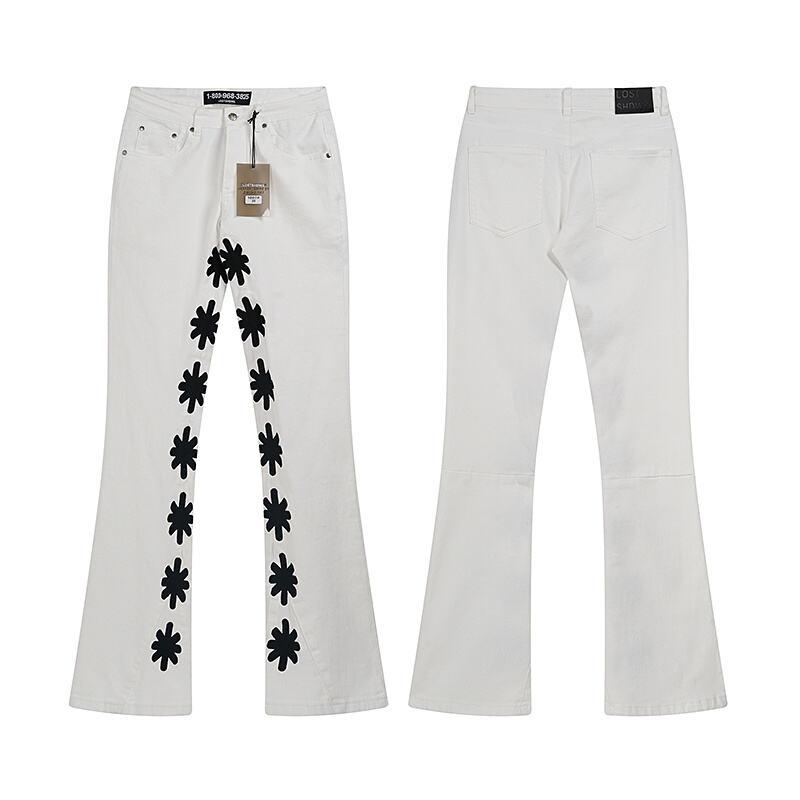 LOSTSHDWS Men's and Women's Spring and Autumn Flared Elastic Jeans Couple Jeans