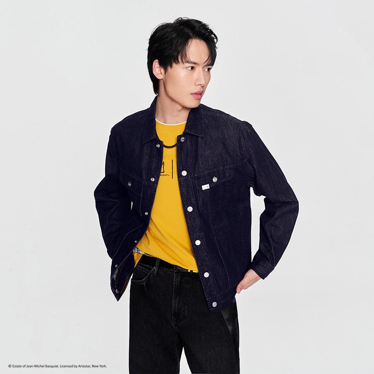Lee Denim Jackets Men's Washed Lapel Moderate Straight Fit LMT006955203422898L00