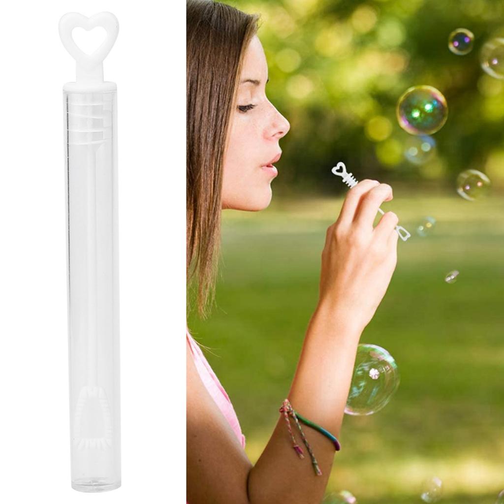 20stk Bubble Wands Tube Tom Bubble Såpeflaske Bryllupsfestdekorasjon Barn LekeHjerte Hvit