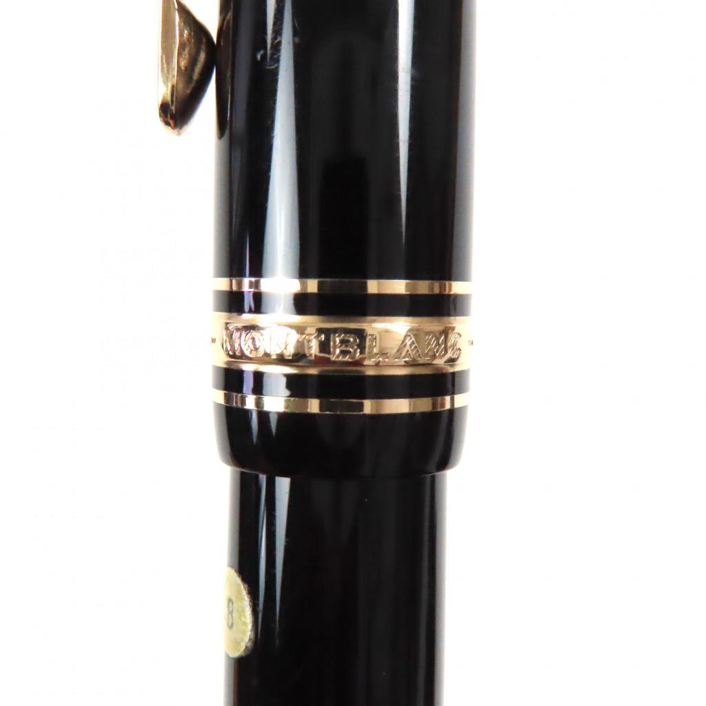 Very Good MONTBLANC Fountain Pen Meisterstck 146 White Star Black Gold 14K Mens Used