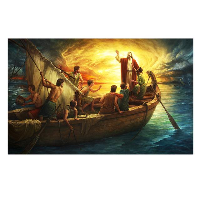 Scandinavian Minimalist Wall Art Catholic Christian Holy Jesus HD Canvas Poster Print Home Bedroom Living Room Decoration