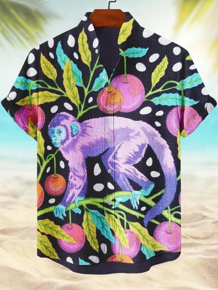 Fashion Men's Graphics Shirts Short Sleeved Button Down Lapel Shirts For Summer Oversized Tops Vacation Casual Hawaiian Shirts