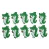 10pcs Iron Patches Cotton Material Green Animal Pattern Cartoon Style DIY Making Embroidered Patch