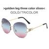 Unframed Fox Head Sunglasses Pink Gradient Uv400 Fashion Eyewear For Travel And Parties
