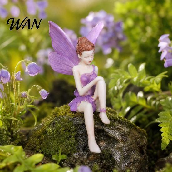 Bedroom Decorative Piece Flower Fairy Ornaments, Beautiful And Fine Carving Figurines, Small Figurine Resin Sculpture for Home Patio Balcony