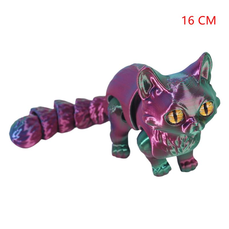 3D Printed Articulated Cute Cats Home Room Car Decorations Desktop Decorations Cartoon Simulated Cats Model Ornament Gifts