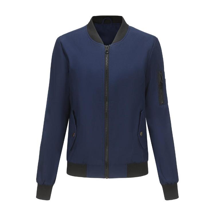 Women Baseball Jacket Spring Autumn Thin Flight Casual Loose Stand Collar Long Sleeve Jacket S