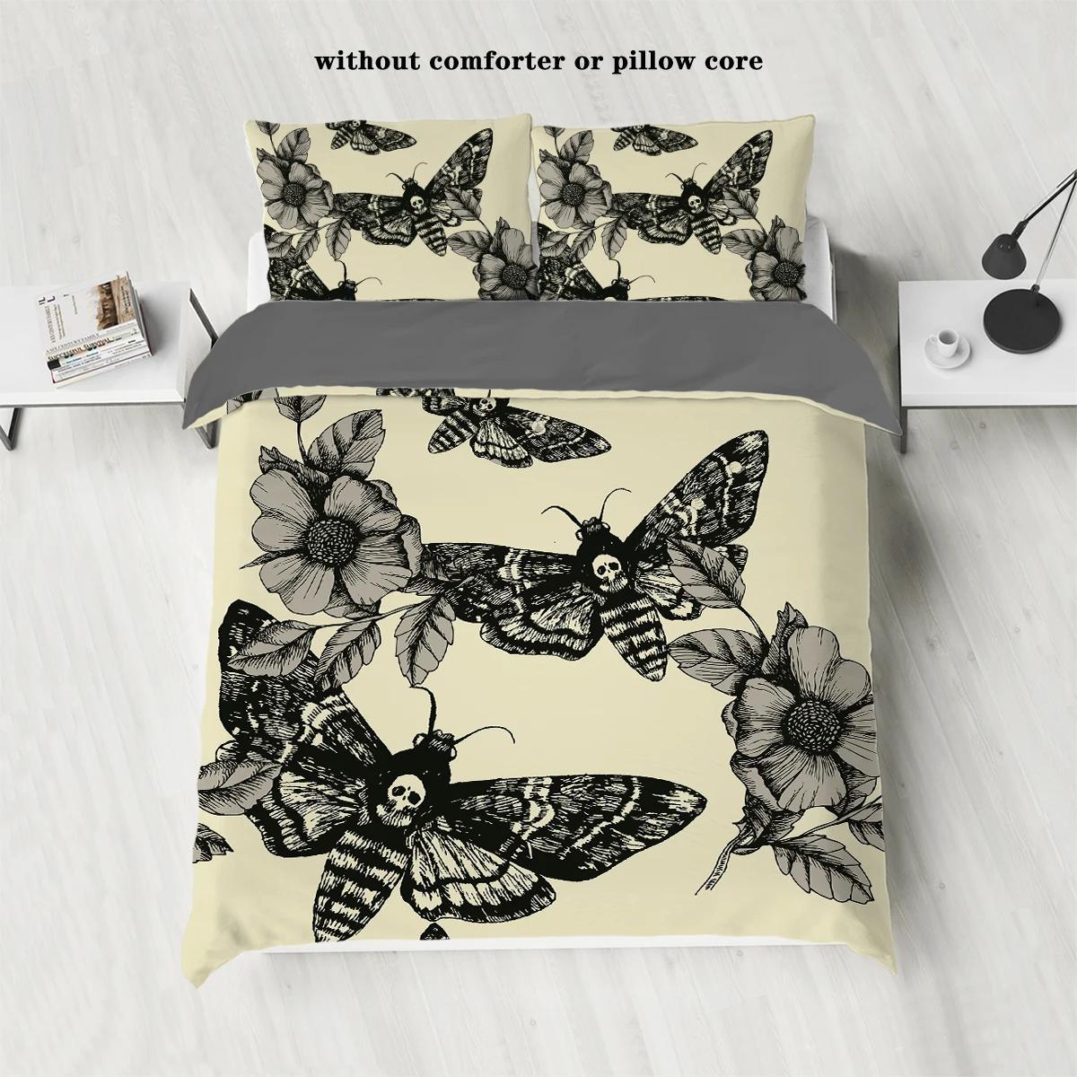 

Comforter 3-Piece Down With Exquisite Butterfly Pattern Print (1 +2 S No Core) Soft Bedding Set Comforter (quilt)-EU Single(135*200cm)3pcs