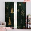 2pcs,2D Plane Printing Curtains Roller Blinds Christmas Trees Snowflakes_a (3) Polyester Fabric (without Rod) Decorations