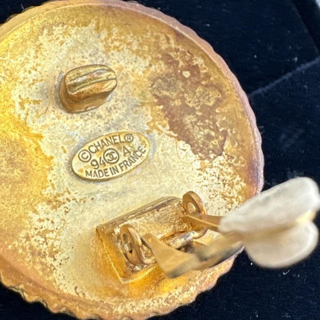 CHANEL Vintage large Circle Earring gold Women Used
