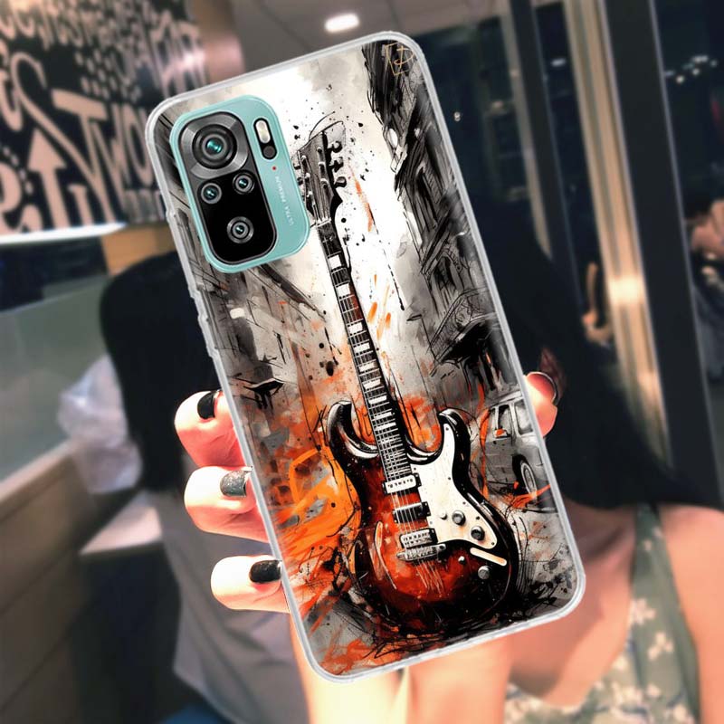 

Retro rock Music Electric Guitar Phone Case For Xiaomi Poco M6 X7 X6 X5 Pro X4 X3 GT F7 Mi F6 F5 F4 F3 F2 M5 M5S M4 F1 M3 Cases Xiaomi Poco F6 5G
