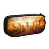Estuche Caballo al Atardecer Corriendo Animales Galopando Amantes de Animales Caja para Bolígrafos Bolsas Niños Almacenamiento Grande Material Escolar Regalo Estuches