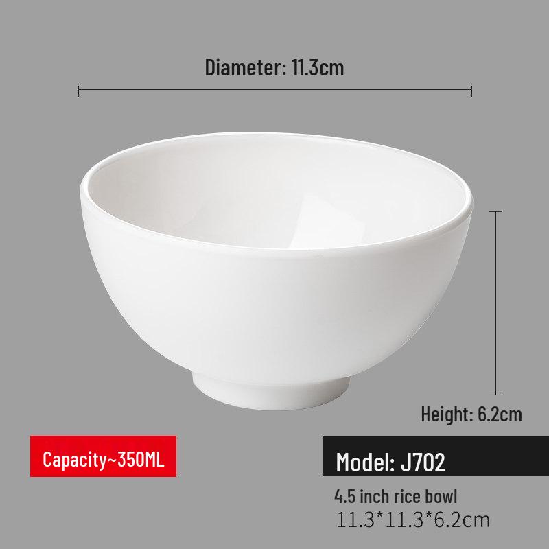 Yanggge White Melamine Rice Bowls