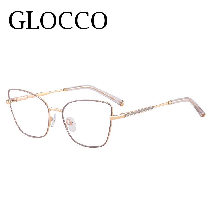 Fashion Cat Eye Reading Glasses Women Thin Metal Frame Rose Gold Prescription Eyewear Custom Made Optical