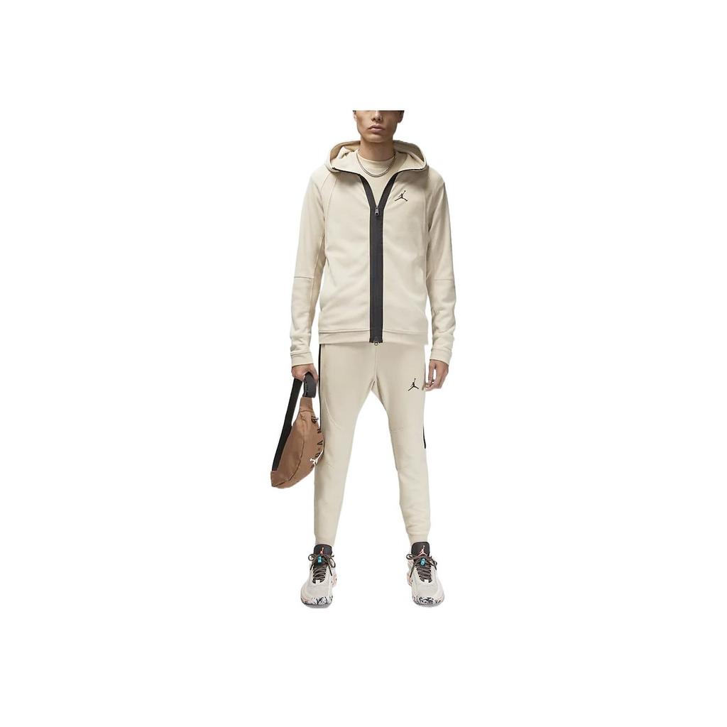 Jordan Logo Print Zip-Up Hoodie With Quick-Dry Technology Men Hoodie Apricot DQ7324-206