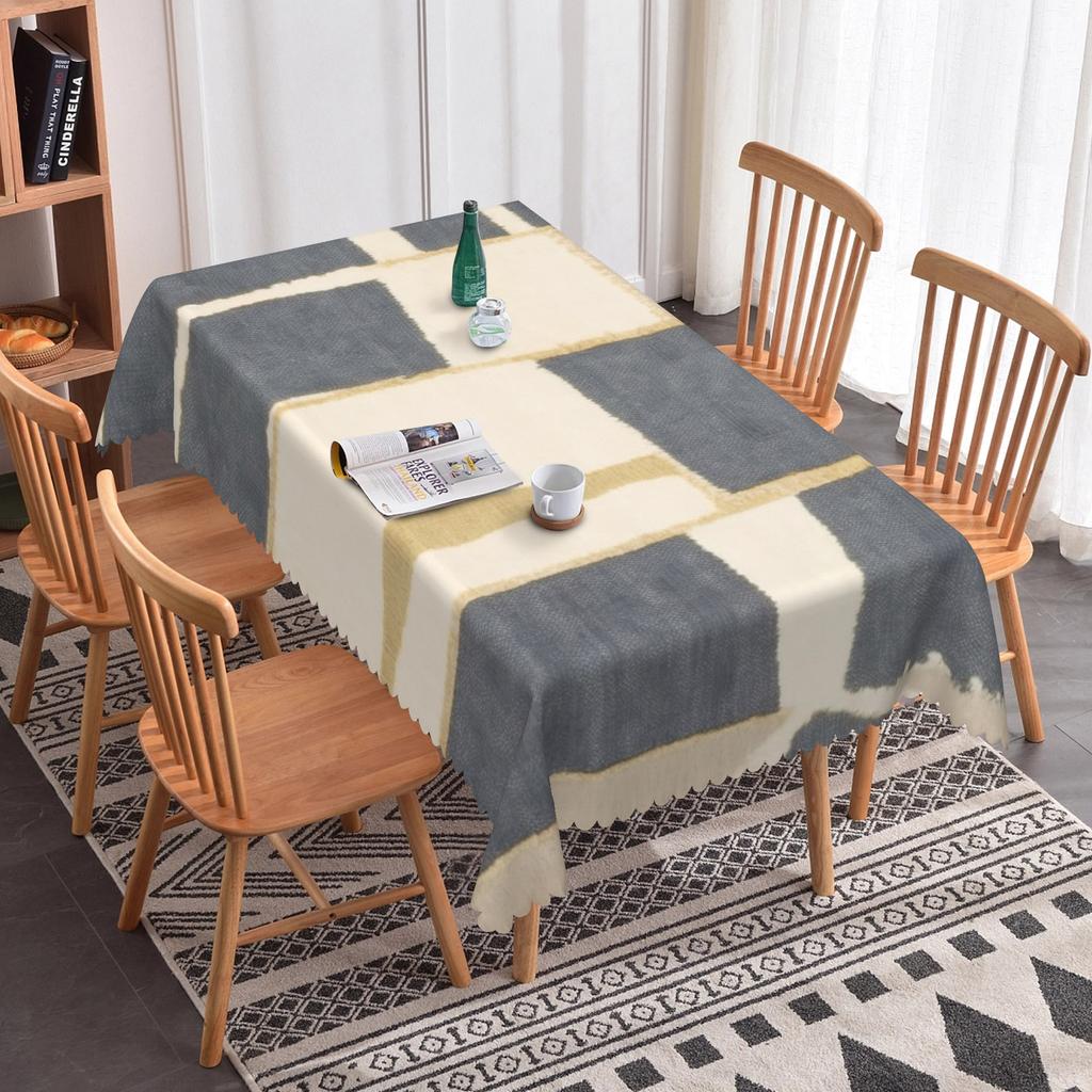 Nordic Style Simple Table Cloth Geometric Pattern Dining Room Waterproof Oilproof Rectangular Tablecloth Party Wedding Decor