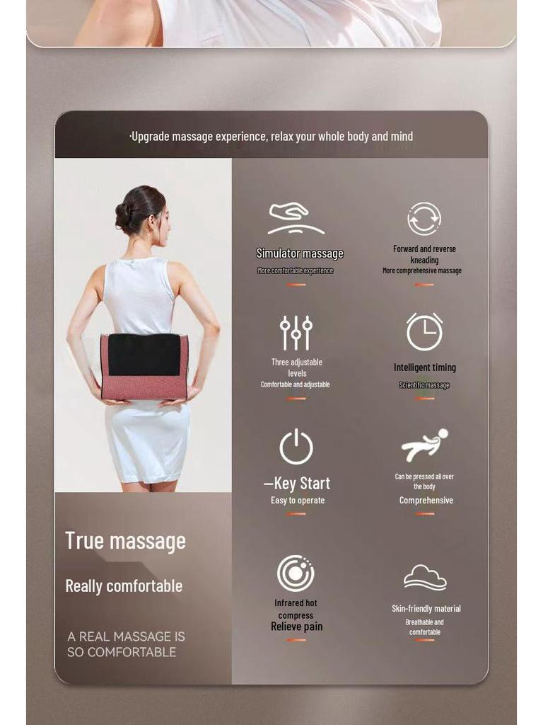 Multi-functional Kneading Massager Pillow for Neck, Shoulder & Body