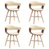 Day and Night - Day and Night Dining Chairs 4 Pcs Synthetic Leather and Cream Curved Wood