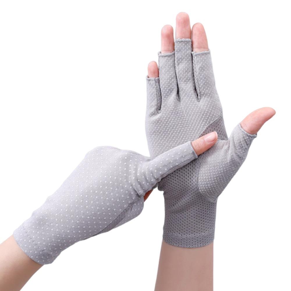 

Fashion Summer Sunscreen Gloves UV Protection Thin Anti-UV Mittens Anti-slip Elastic Cycling Driving Gloves Women Girls світло-сірого кольору