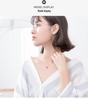 S925 Sterling Silver Antler & Strawberry Crystal Necklace for Women - Fresh, Cute, Simple Clavicle Chain