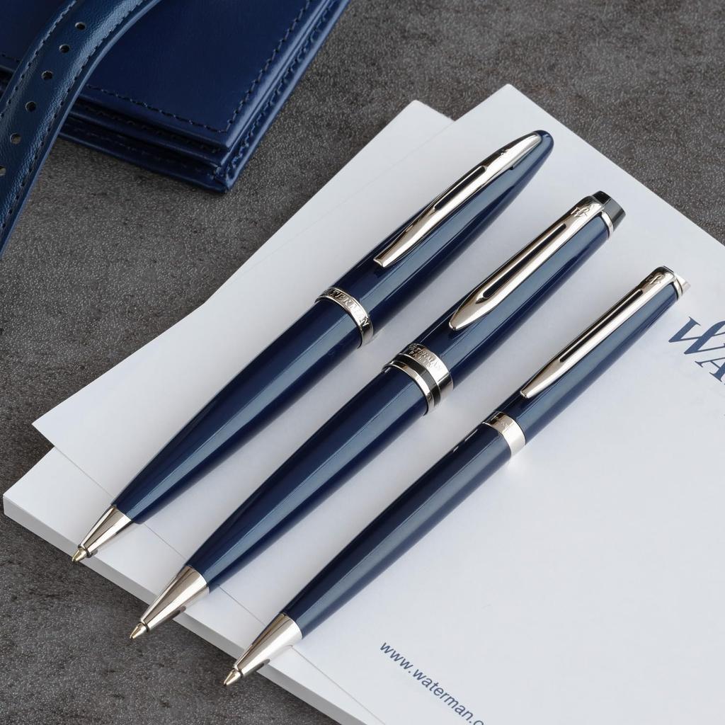 WATERMAN Expert Essential Blue CT Ballpoint Fine Gift Premium Officially Product Number 2214318 Pen, Nib, Oil-Based, Boxed, Quality, Imported,