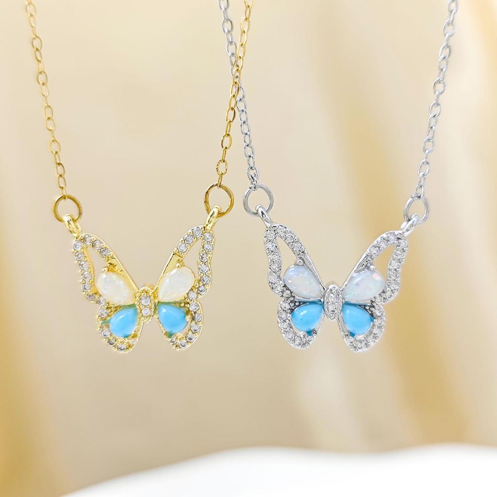 Colorful Butterfly Necklace - Elegant Clavicle Chain Jewelry with High-End Design