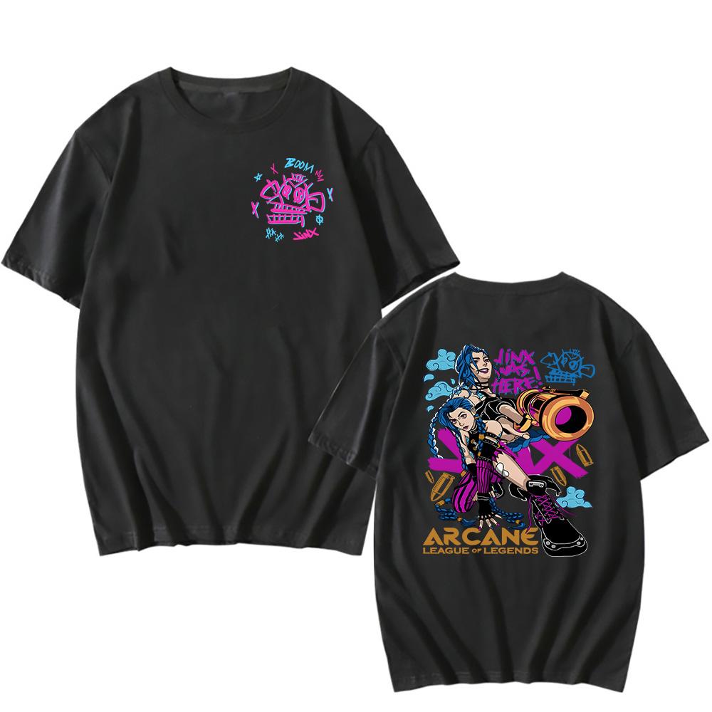 Boom Monkey Jinx Arcane T-shirt Hot Game TV Series Printing Tshirts Cotton High Quality O-neck Tee-shirt Short Sleeve Unisex Tee