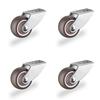 1-1/2 Inch Rigid Caster Wheels Set of 4, Stainless Steel Anti-Sag Door/Gate Support Wheel, Mute Rubber Castor Wheels | 48Lbs/Each