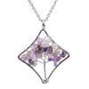 Handmade Winding Square Tree Of Life Necklace Gravel Crystal Pendant N92